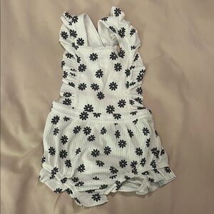Cat & Jack White and Black Floral Romper